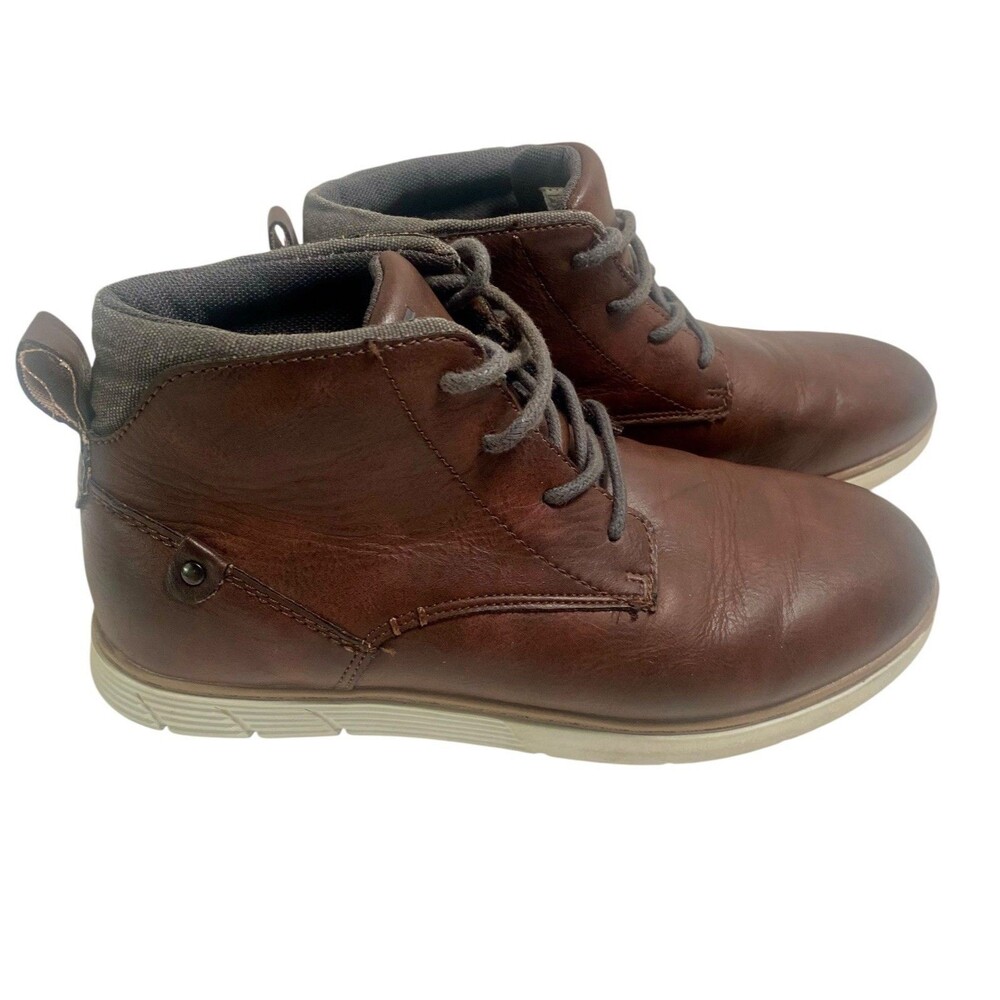 American Eagle Boys Size 3-1/2  Brown Chukka Boots Slip On Shoes Lace Up